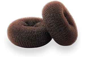 Hair Donut Bun Maker, Ring Style Bun, 2PCS Chignon Hair Medium Doughnut Shaper for Short and Thin Hair (Medium, 3 Inch/Brown)