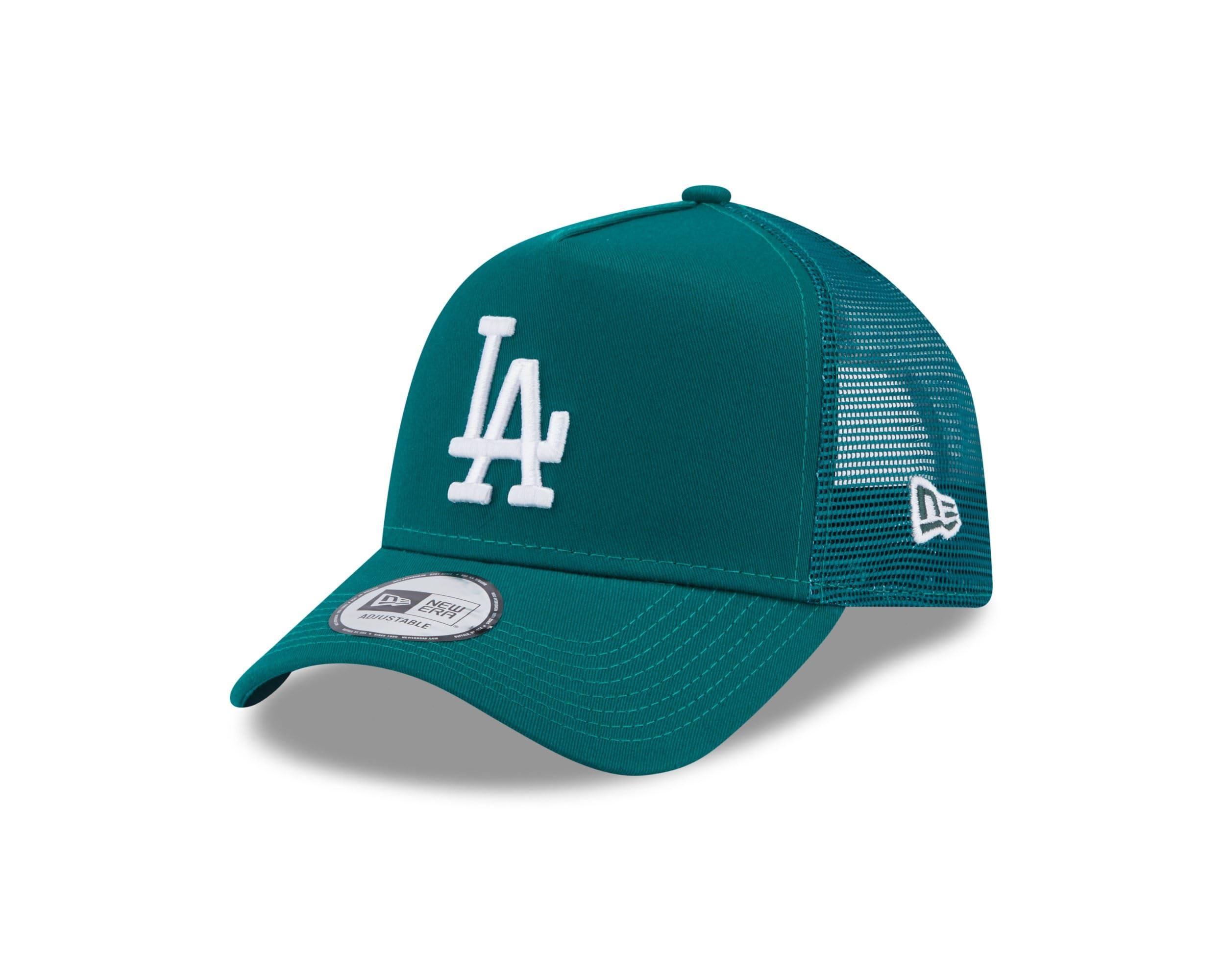 New Era Los Angeles Dodgers MLB League Essential Green A-Frame Adjustable Trucker Cap - One-Size