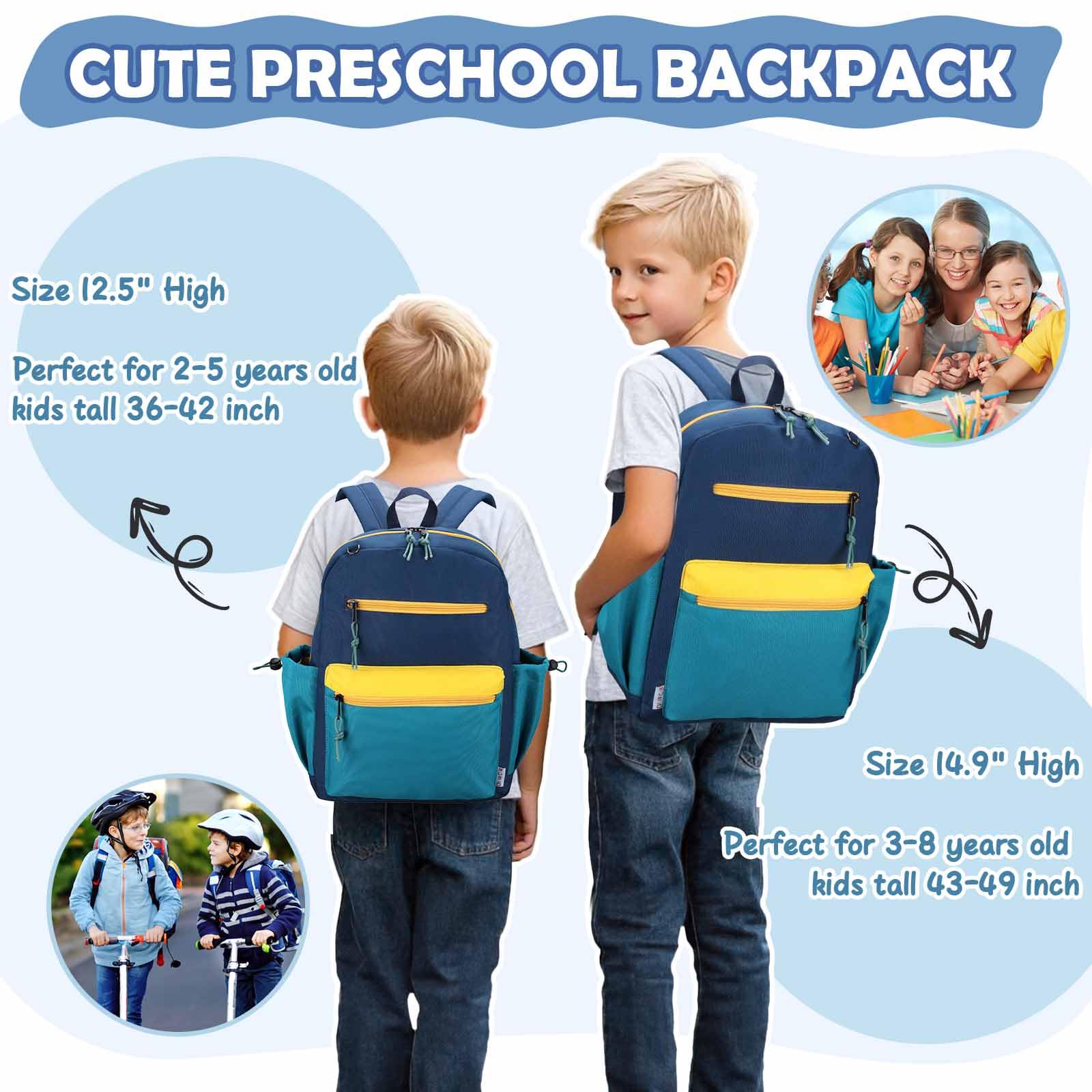 Chase Chic Rucksack Kinder,Kinderrucksack Jungen Mädchen für 5-8 Jahre,Wanderrucksack Schulrucksack mit Brustgurt für Kindergarten/Vorschule/Schule(Blauer-M) 3
