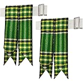 Men's Men's Tartans Kilt Flashes with Heavy Buckle Elastic Adjusters Fit