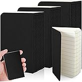 RAIHOMKIT 36 PCS Mini Notebooks,2.5" x 3.9" Kraft Paper Cover Pocket Notebook,32 Sheets, 64 Lined Pages,Blank Travel Journal for Travelers,Small Memo Notepad for Student,Black
