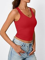 Trendy Queen Womens Tank Tops Double Lined Crop