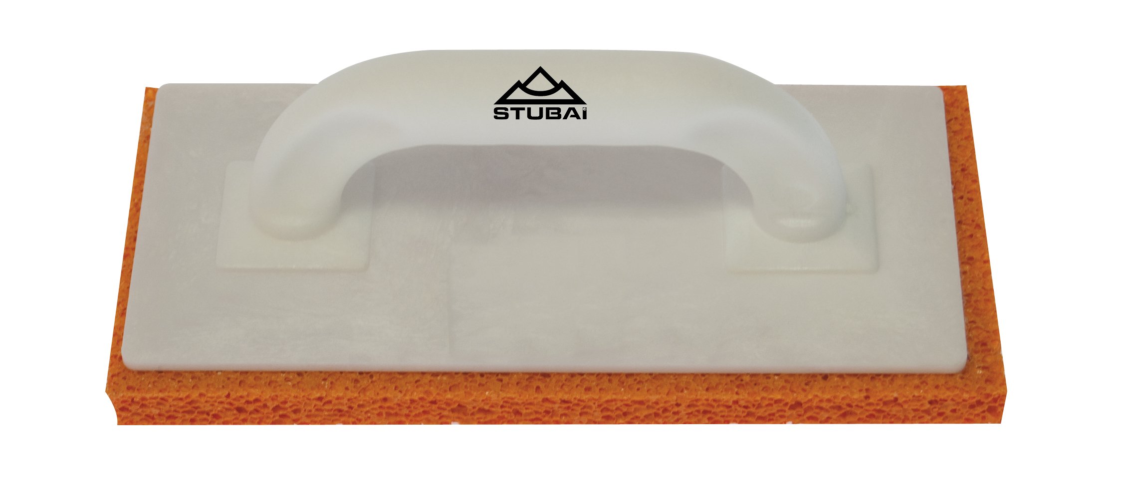Stubai 436074 Plastic Float "Profi" Coarse with 2C-Handle/Sponge Rubber, White/Red/Orange, 280 x 140 x 20 mm