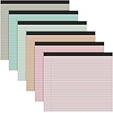 Lincia 6 Pcs 11" x 9.5" Legal Pads College Ruled Notepad Landscape Notebook Horizontal Lined Notebook 80 Gsm Assorted Colors Paper Pastel Writing Pads for School Office, 40 Sheet (Boho Color)