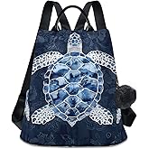ALAZA Blue White Sea Turtle Backpack Purse for Women Anti Theft Travel Bag Fashion Back Pack Shoulder Bag Handbag