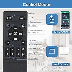 56 Inch Ceiling Fans with Lights Remote/APP