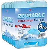 Sport Temp Reusable Jumbo Ice Pack - Long Lasting - Perfect for Keeping Food Or Beverages Cold, Coolers, Camping, Beach Coolers, Hiking & More, Clear Blue