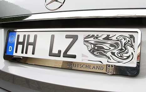 Moto 1x Luxus Kennzeichenhalterung Kennzeichenhalter Edelstahl Hochglanz poliert Deutschland