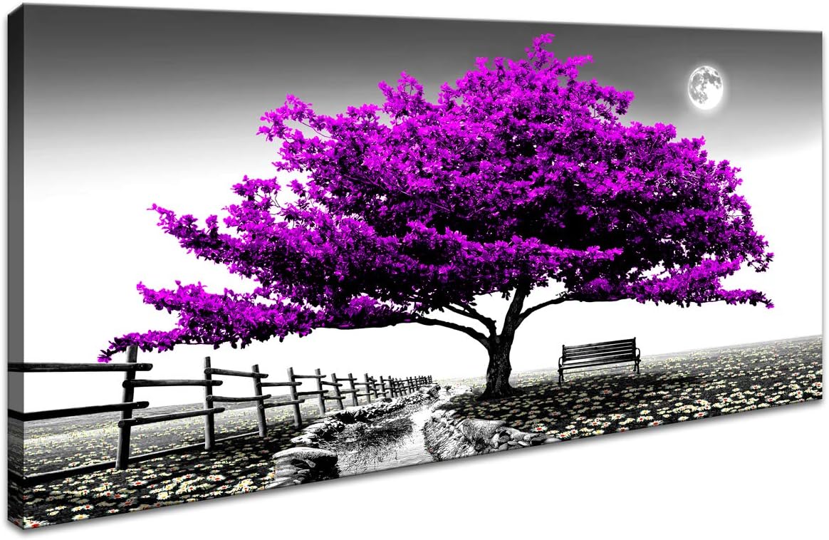 Wall Art for living Room Landscape Purple Tree Canvas Wall