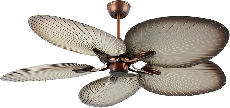 Palm Ceiling Fan With Remote 5 Abs Damp Rated Palm Blades Tropical