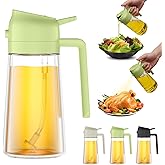 PUZMUG Oil Dispenser for Kitchen, 2 in 1 Olive Oil Dispenser Bottle, 17oz/500ml Glass Oil Dispenser Bottle & Oil Spray Bottle