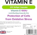 Lindens Vitamin E Oil 100IU 200 Capsules UK Made Skin Antioxidant view 2