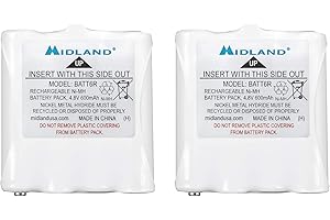 Midland – AVP8 Rechargeable Battery Packs for Midland – Nickel Metal Hydride Battery Packs for LXT Series GMRS Radios – Pair