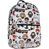 Bioworld Harry Potter Laptop Backpack Chibi Characters Art Sublimated Bag 17"