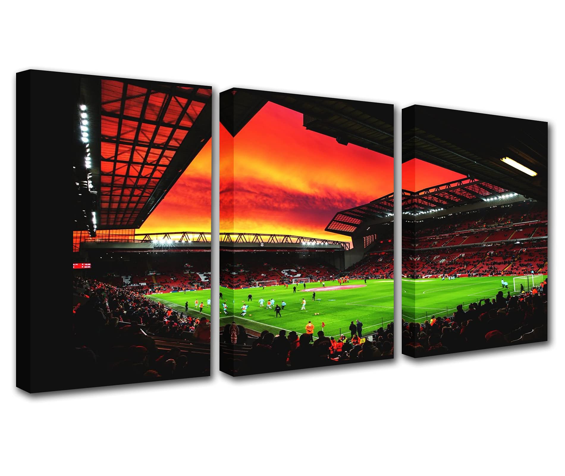 The Famous Stadium, (Anfield Stadium) Painting murals 3 Pieces of Canvas art Murals Contemporary artist home Decoration Room Murals, Kitchen, wall Decoration, wall art, Framed 42×20 inches