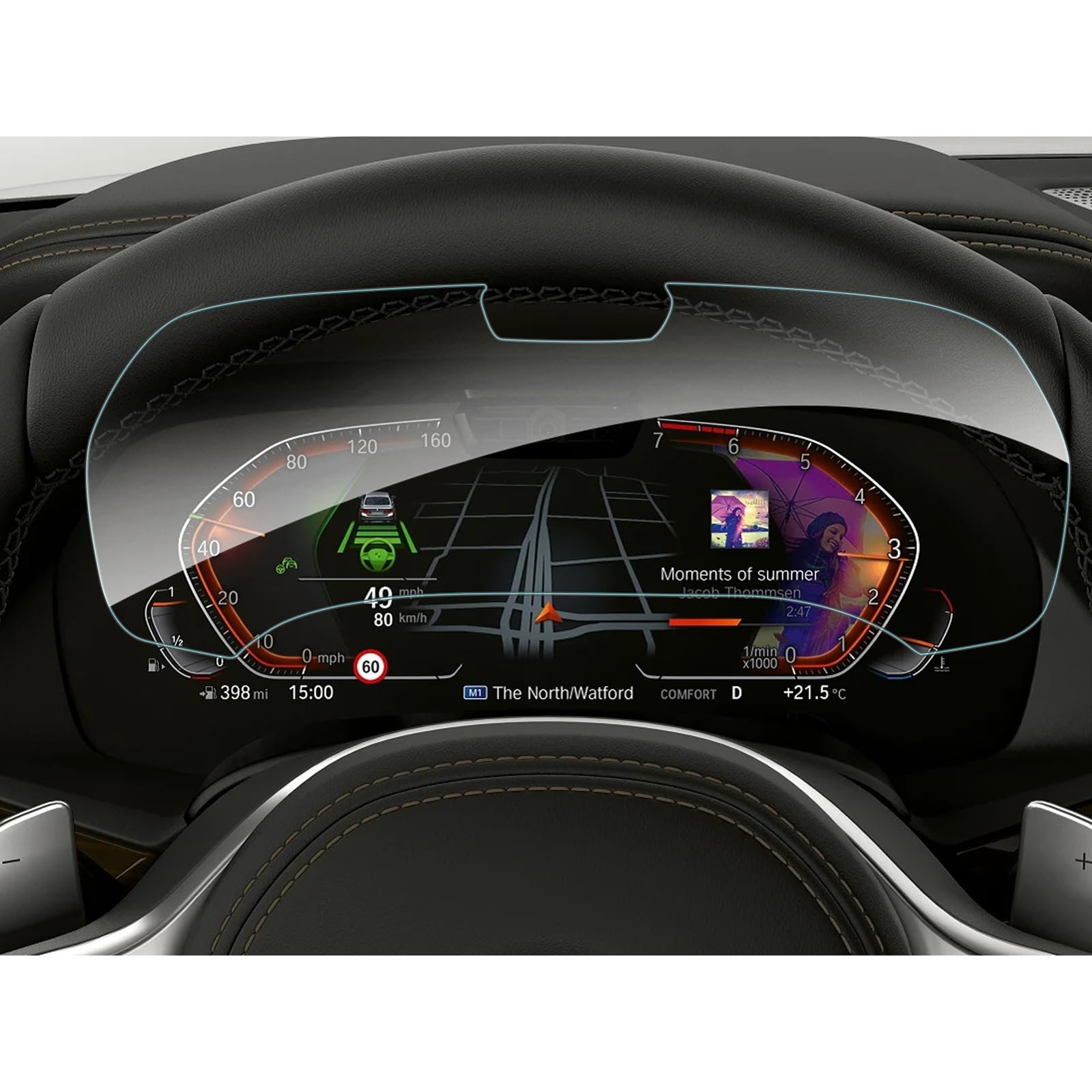 SHAOHAO Compatible with BMW 3 Series G20 2020-2023 Car Navigation Screen Protector 12.3 Inch GPS Transparent Protective Film, Scratch-Resistant 9H Anti-Fingerprint Tempered Glass Screen Protector BMW