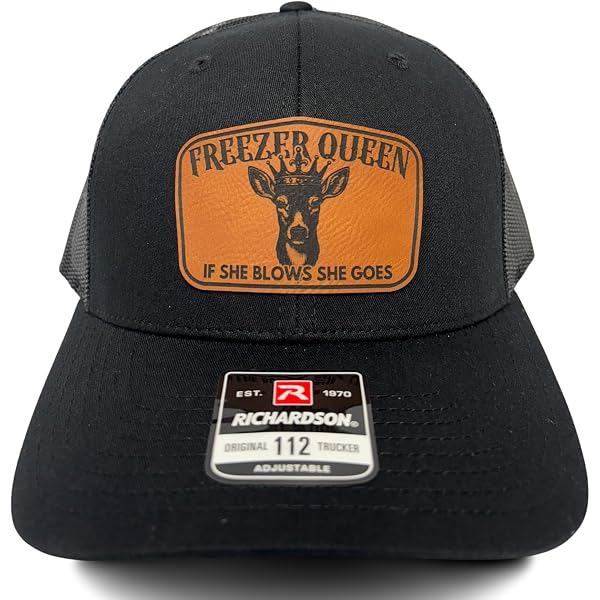 Aazon.co: All Racks Atter Hat, Leather Patch Trucker Hat, Deer Hunting Cap, Gag Gift, Loden