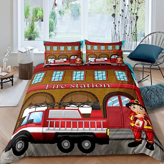 fire truck quilt cover