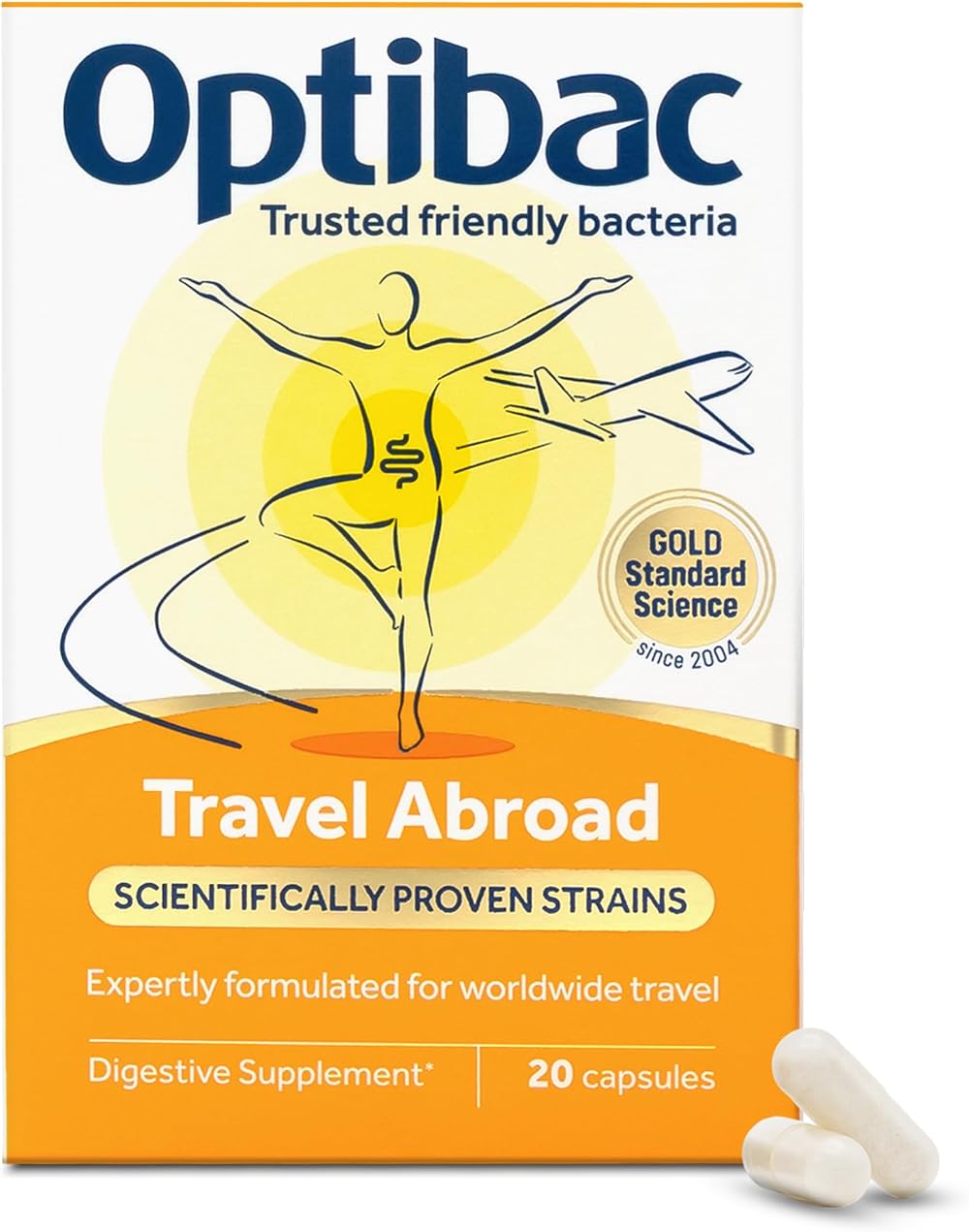 Optibac Probiotics Travel Abroad Vegan Travel Probiotics 20 Capsules