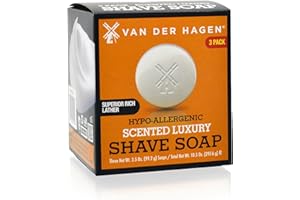 Van Der Hagen Mens Scented Shave Soap for a Rich HypoAllergenic Rich Lather for no more razor burn - 3 Pack