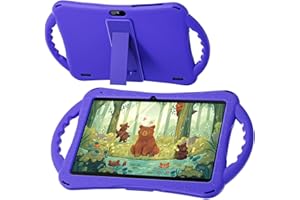 Naclud Tablet for Kids, 10 Inch Android 12 Kids Tablet with Kids Case, 2GB RAM 64GB ROM, 5000mAh, 1280 * 800 Display, Dual Camera, WiFi, Educational Games, Blue Handle Case