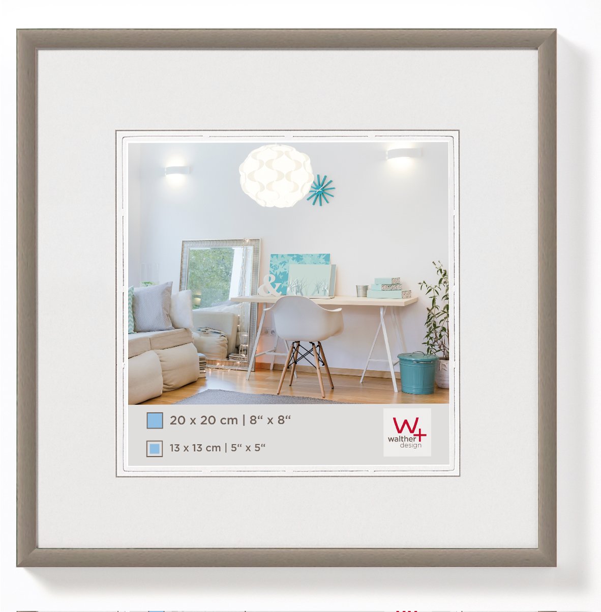 walther Design Picture Frame Steel 10 x 10 cm New Lifestyle Plastic Frame KV010D