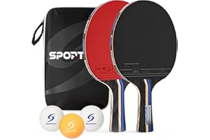 Sportout Ping Pong Paddles Sets-Portable Table Tennis Paddle with Balls, Storage Case Premium Table Tennis Racket for Indoor 