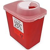 Oakridge Products Large Sharps Container for Home Use and Professional 2 Gallon (1-Pack) with Chimney Top, Biohazard Needle and Syringe Disposal, CDC Certified