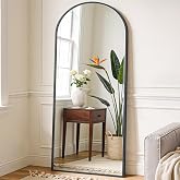 OLIXIS 64"x21.5" Arched Full Length Mirror with Stand, Body Mirror | Shatter-Proof Glass, Hanging or Leaning for Wall, Floor 
