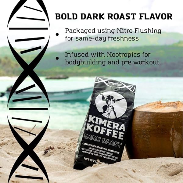 KIMERA KOFFEE DARK ROAST – ORGANIC GROUND COFFEE INFUSED WITH ESSENTIAL BRAIN VITAMINS GROUND (12OZ)