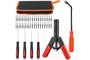 POVTIMS 86Pcs Pop Rivet Gun Kit, Hand Riveters Removal Tool with Rivets 80pcs, Clip Fastener Remover and Hook & Pick Set