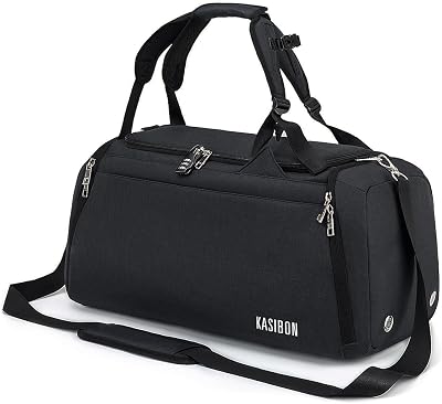 KASIBON Sports Duffle Bag 42L with Shoes Compartment Wet Pocket Waterproof