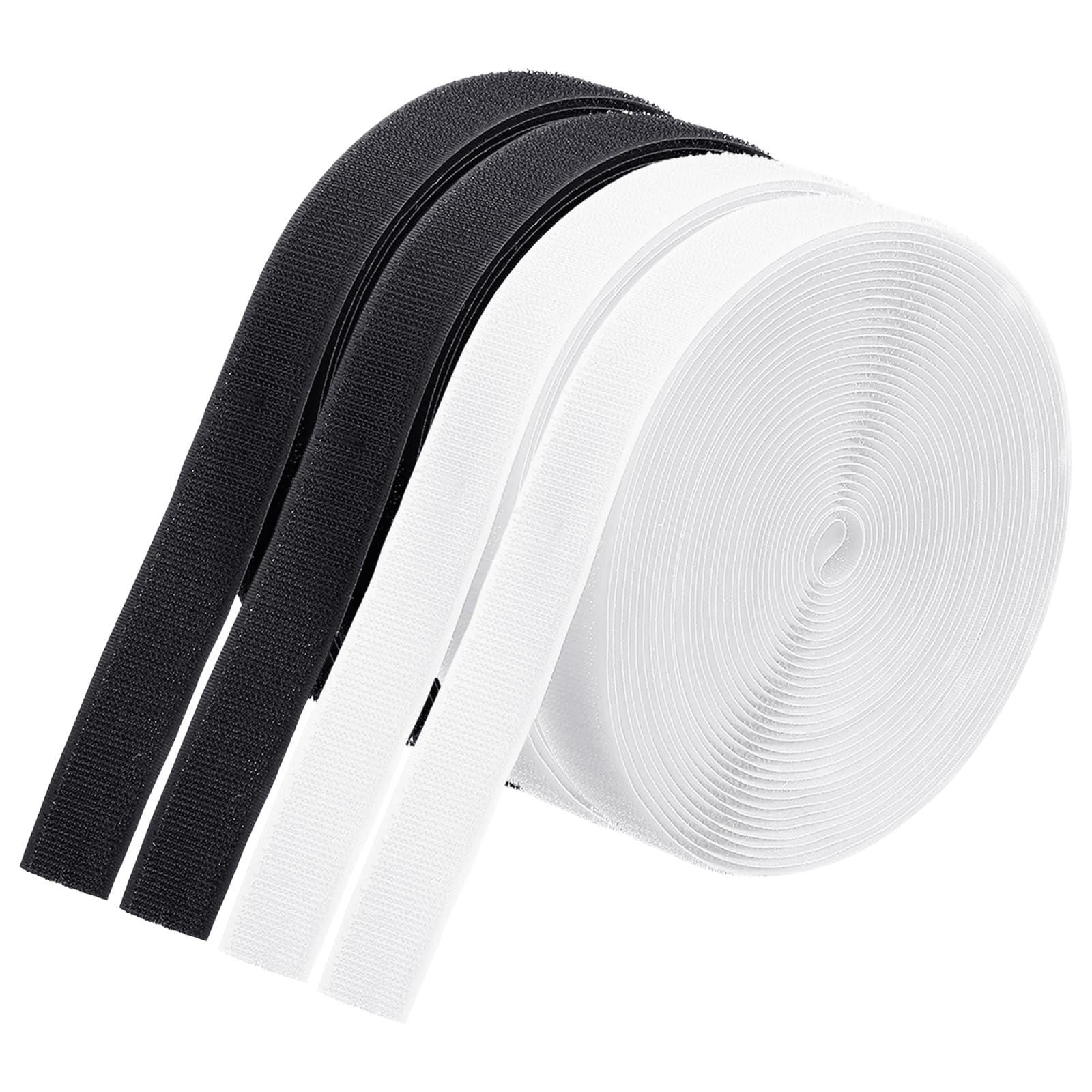 PATIKIL 26.25 Feet Carpet Marker Strips, 4 Rolls Nylon Carpet Strips Spots Hook Tape for Classroom Floor Decoration Teacher Education Social Distance, Black/White