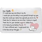 Aunt Wallet Insert Card Auntie Birthday Greeting Cards Christmas Appreciate Gift Aunty Personalized Engraved Pocket Card Mothers Day Thanksgiving Love Cat Reminder Thank You Keepsake from Niece Nephew