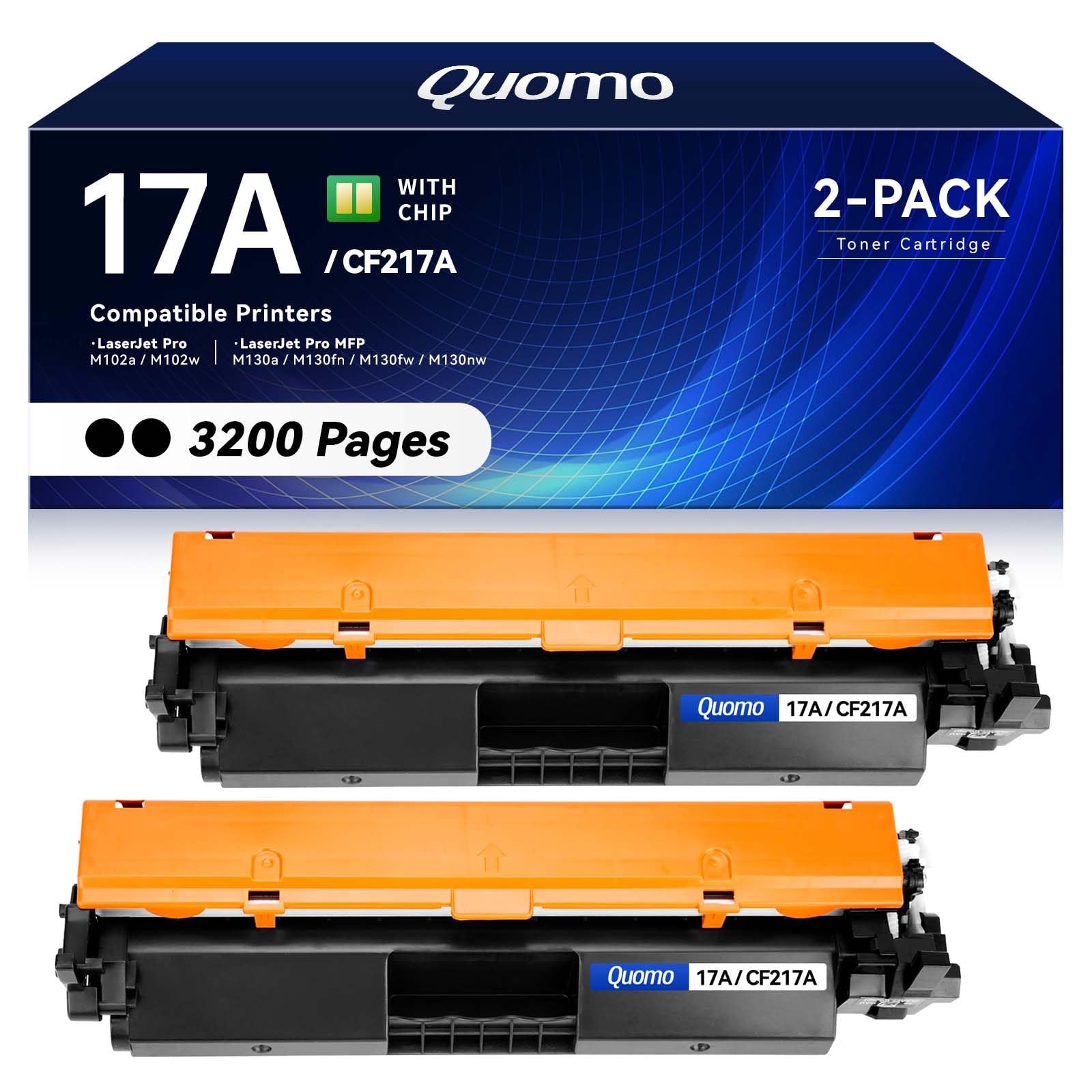17A Black Toner Cartridge 2-Pack with Chip