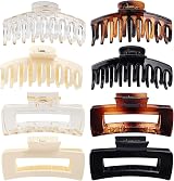 WUBAYI 8Pcs Claw Clips for Women & Girls - Thick Hair, Non-Slip, Strong Hold view 1