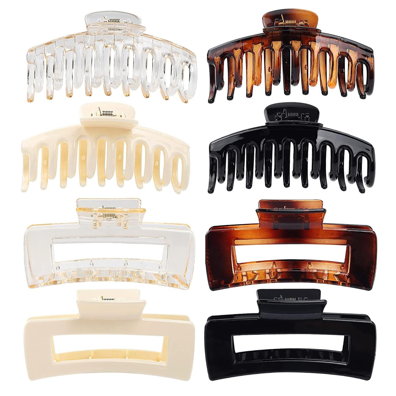 WUBAYI 8Pcs Claw Clips Hair Clips for Women and Girls Claw Clips for Thick Hair Non Slip Claw Clip Strong Hold Hair Clip Hair Claws for Straight, Curly & Wavy Hair