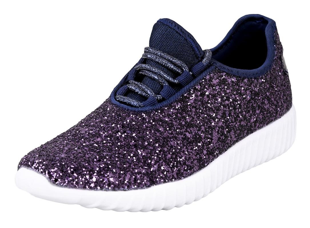 womens purple glitter sneakers