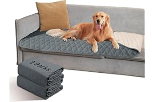 Roilpet 2 Pack Waterproof Dog Bed Cover Blanket Non Slip Couch Cover for Pets Small Dog Cat Kids Children Sofa Furniture Protector(38"×75", Dark Grey)