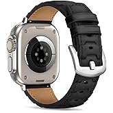 Leather Bands Compatible with Apple Watch 49mm 46mm 45mm 44mm 42mm(Series 1 2 3) Band Men Women, Handmade stitching of genuine Leather Wristband Replacement Band Compatible for Apple Watch Ultra 3/2 iwatch Series 11 10 9 8 7 6 5 4 SE (Coffee brown, 49/46/45/44/42mm(Series 3 2 1))