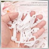kuou 100 PCS Curtain Hooks White Plastic Gliders for Track Rails view 2