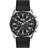 Diesel Men's Stinger Chronograph Black Leather Watch (Model: DZ4710)