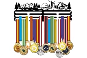 SUPERDANT Running Metal Holders for Display Park Run Sports Awards Medals Display Race Bib Holder Running Medals Hanger Race Metal Wall Hanger Marathon Medal Rack for Runners Athletes Gifts 15.75x6in