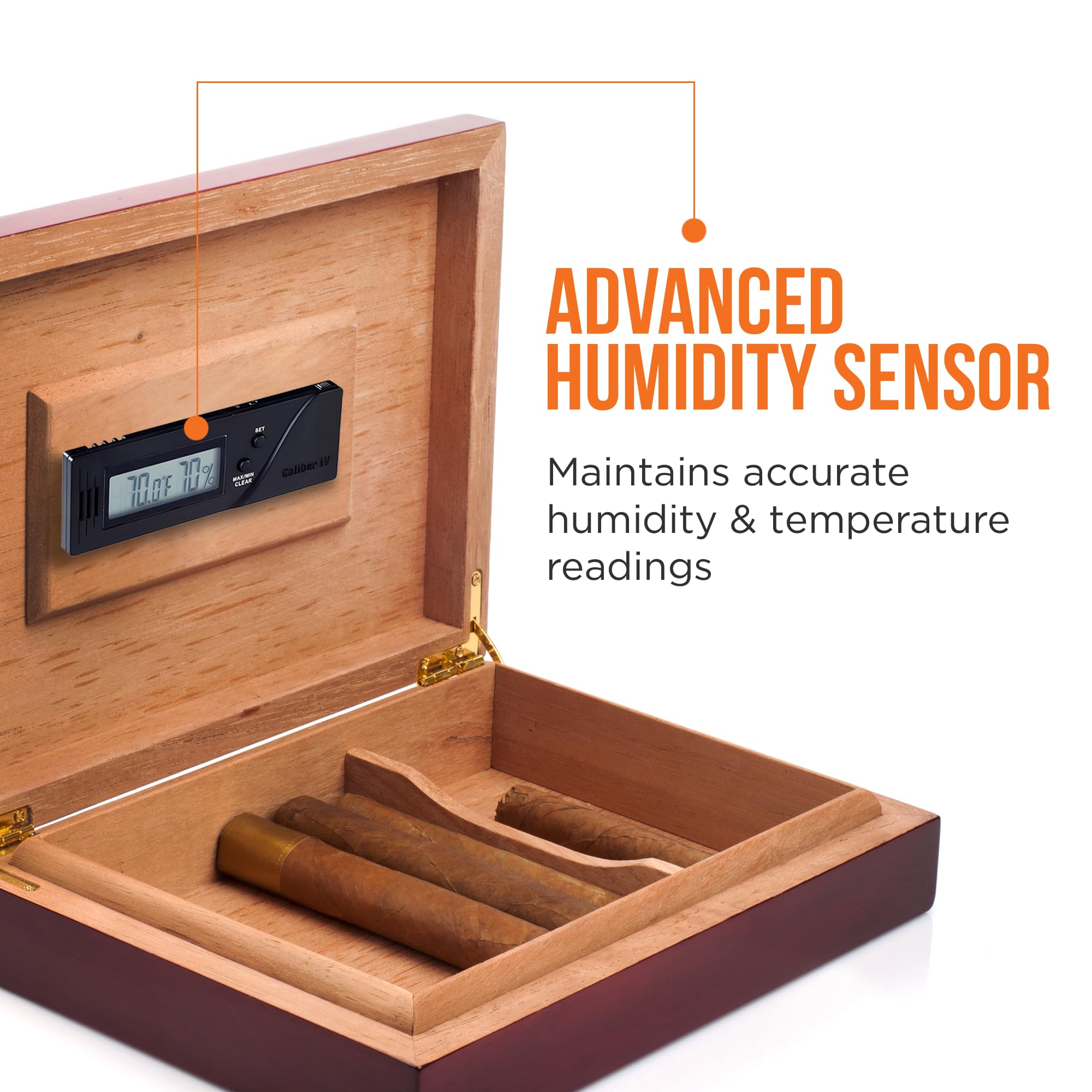 Oasis Digital Hygrometer Small, Slim Hygrometer and Thermometer with