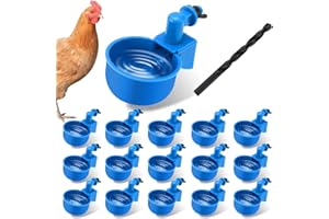 SanSanYa 32Set Chicken Waterer Cups Automatic Poultry Cup Chicken Feeder Cup Poultry Watering Cups for Chicken Quail Ducks Tu