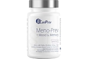 CanPrev Meno-Prev + Mood & Memory, 120 V-Caps 40-Day Supply - Menopause Support Supplement for Women - With Maca, Milk Thistl
