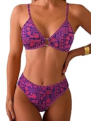 Fanuerg Women's Triangle Bikini Sets O Ring Linked