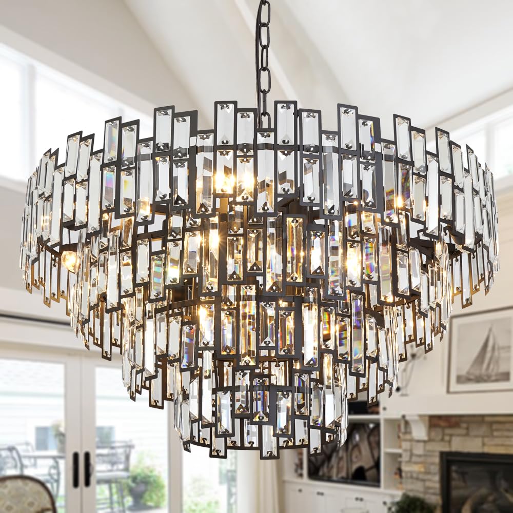 Bird Chandelier Modern Crystal Chandelier, D32 Black Tree Branch