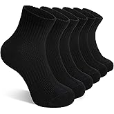 DoSmart Kids Ankle Socks Boys Girls Youth Teen Athletic Short Cotton Breathable Quarter Seamless Running Sock 6 Pairs