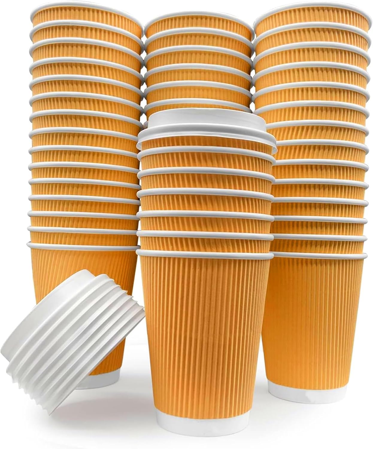 AVLASH Takeaway Coffee Cups with Lids [ 30 Cups -12 OZ ] Great Dispoasble Coffee Cups for Hot Drinks